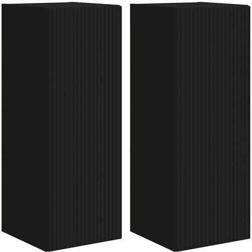  zidni ormar 2 pcs Crna 30 x 31 x 80 cm Konstruirano drvo Slike