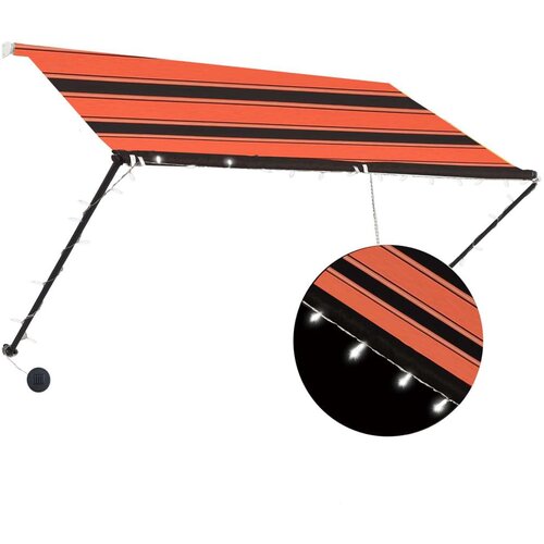  Zložljiva tenda z LED lučmi 250x150 cm oranžna in rjava, (20610380) Cene