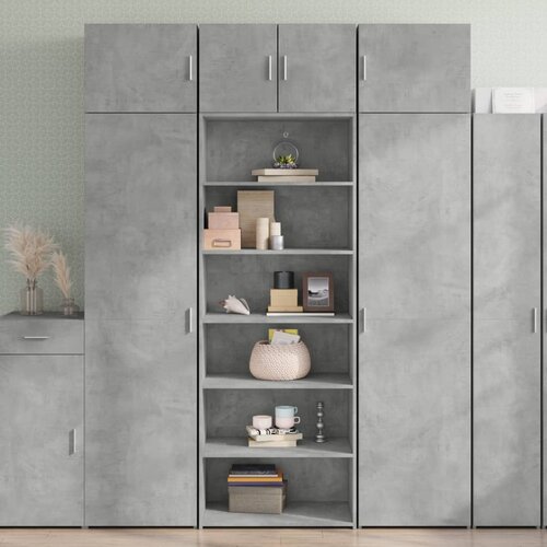 Furnova Visoka omara betonsko siva 70x41x185 cm inženirski les, (21954896) Cene