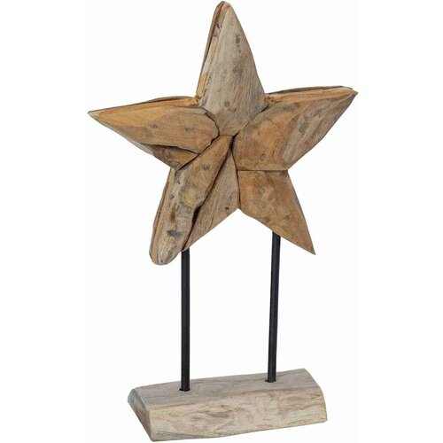 VidaXL Božićna zvijezda Smeđa 30 x 5 x 45 cm Čvrsto teak drvo Slike