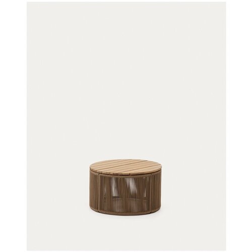 Kave Home Okrogla vrtna miza z mizno plo&amp;scaron;čo iz akacije &amp;oslash; 60 cm Dandara - Slike