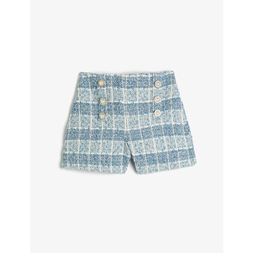 Koton Tweed Shorts with Pearl Button Detailed Elastic Waist. Cene
