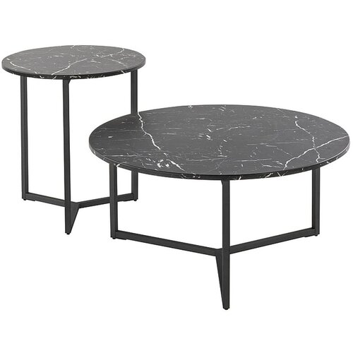 Molarem Home Set stolića RAVELLO - staklo s efektom mramora Slike