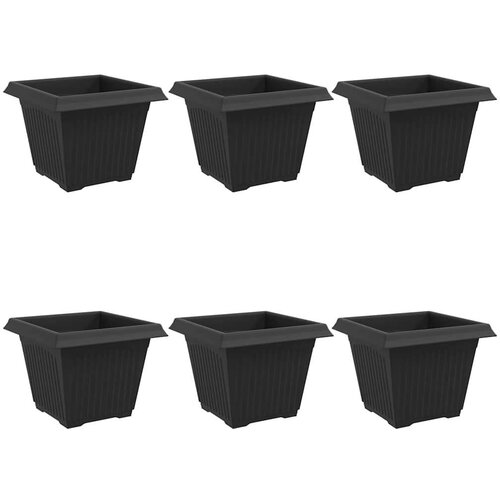  Kvadratna saksija za cvijeće 6 pcs Crna 43 x 43 x 33.5 cm - Crna 33 x 33 x 26 cm 6 Slike