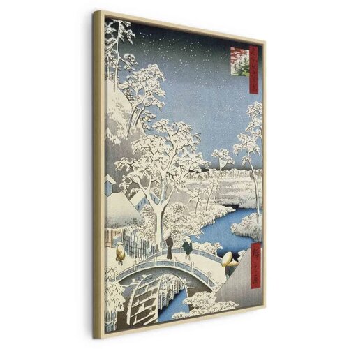  Slika - Utagawa Hiroshige – Drum bridge and Setting Sun Hill at Meguro 40x60 U prirodnom drvenom okviru Cene