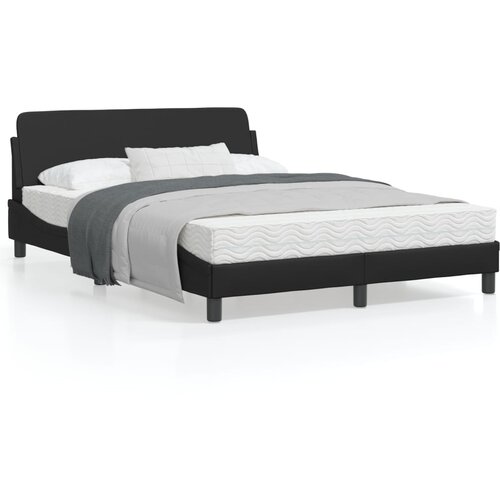 VidaXL Okvir za krevet s uzglavljem crni 120 x 200 cm od umjetne kože Slike