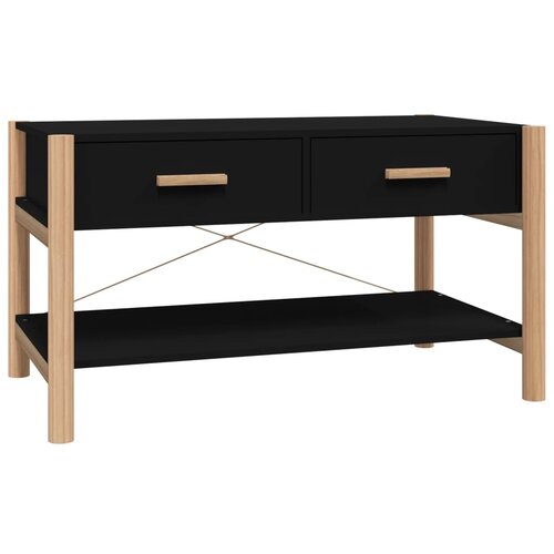 Maison Chic Klubska mizica - kavna mizica - Nizka mizica črna 82x48x45 cm inženirski les, (21754110) Cene