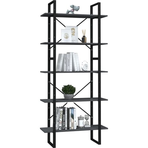  za knjige s 5 razina sivi 80 x 30 x 175 cm od borovine Slike