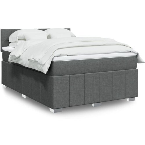 vidaXL Krevet s oprugama i madracem tamnosivi 140x190 cm od tkanine Cijene
