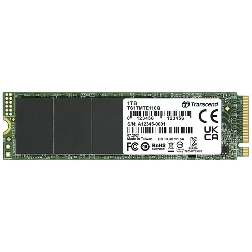 Transcend SSD M.2 PCIe NVMe 1TB 110Q, 2000/1500 MB/s, QLC 3D NAND, Gen3 x4 TS1TMTE110Q