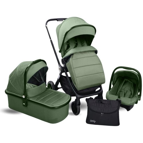Only Kolica za bebe Alfa 3u1 Premium &amp;ndash; Zelena Slike