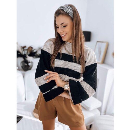 DStreet Women's sweater AMELIA beige and black MY1861 Cene
