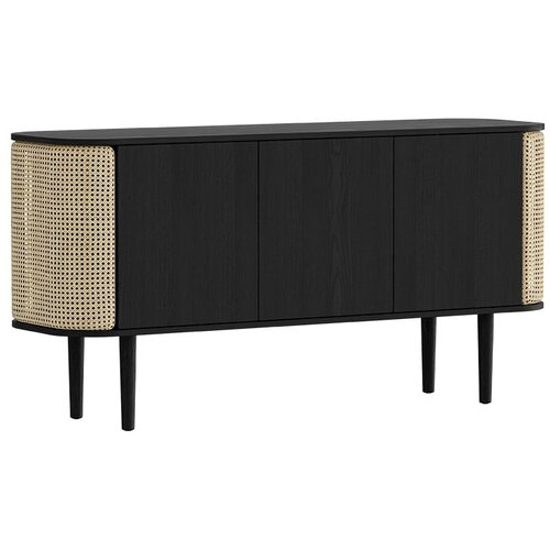 UMAGE Crna/u prirodnoj boji niska komoda u dekoru hrasta 150x75 cm Treasures – Cijene