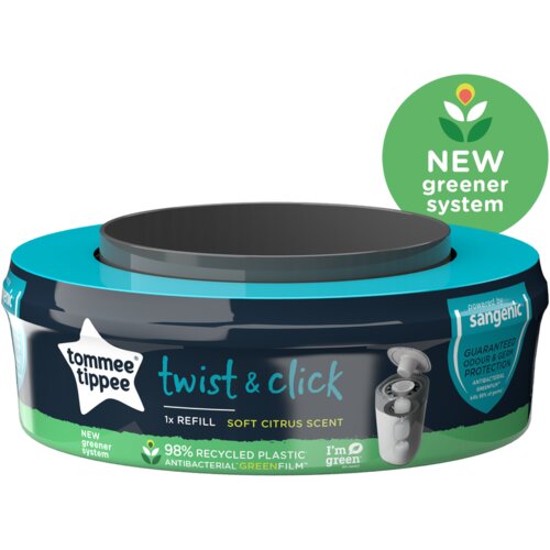 Sangenic &amp;quot;twist &amp;amp; click&amp;quot; kazeta antibakterijskom folijom - citrus Slike