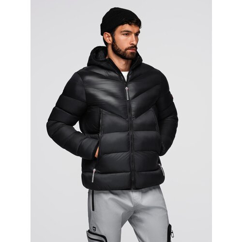 Ombre Men&amp;#039;s long quilted jacket with large pockets - beige Slike