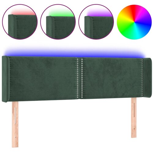 Maison Chic led posteljno vzglavje - vzglavna omarica - nočna omarica temno zeleno 147x16x78/88 cm žamet, (21713185) Slike