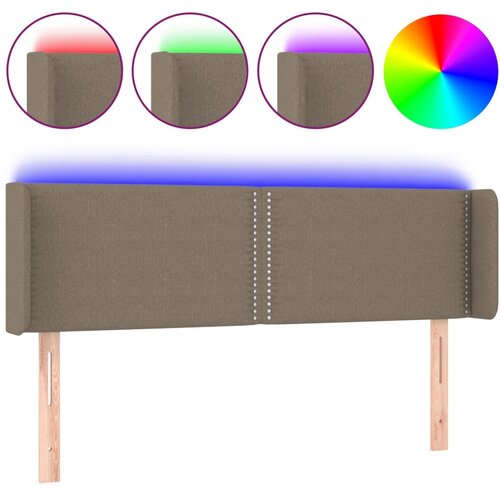 VidaXL LED posteljno vzglavje taupe 147x16x78/88 cm blago, (20735271) Slike