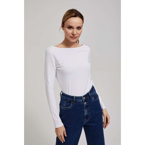 Marisse Fitted Long-Sleeved White Blouse Slike