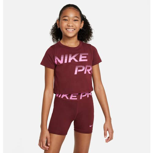 Nike g nk dfct crop s majica za devojčice za fitnes crvena FN9691 Slike
