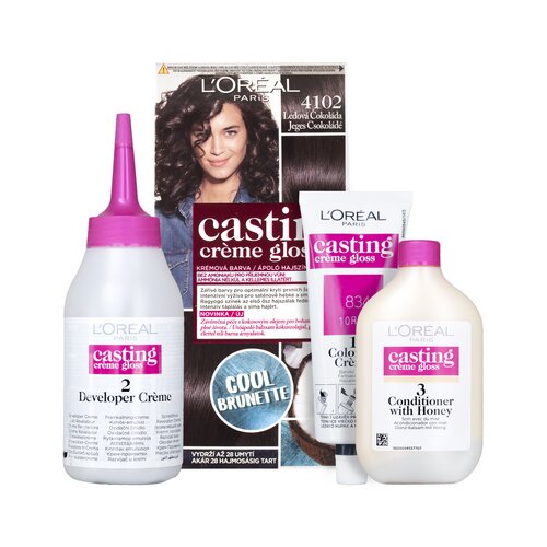 L&amp;acute;Or&amp;eacute;al Paris casting Creme Gloss barva za lase za barvane lase za vse vrste las 48 ml odtenek 4102 Iced Chocolate Slike
