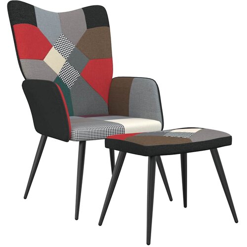  Stolica za opuštanje s osloncem za noge patchwork od tkanine Cene