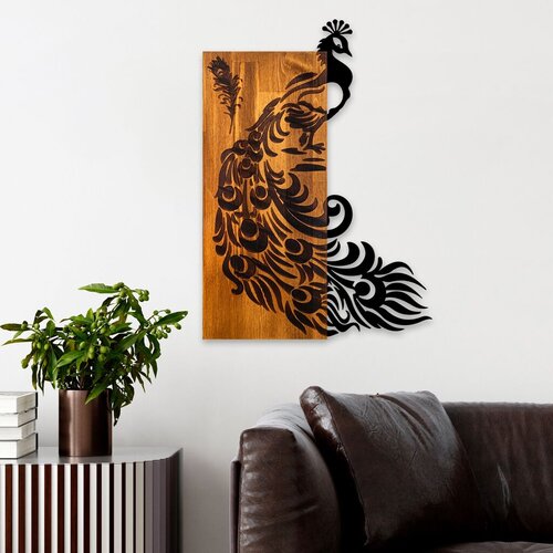 Wallity zidna dekoracija peacock, 47 x 65 x 3 cm, smeđa Cene
