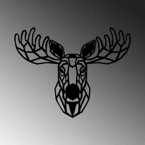 Wallity Zidna dekoracija Moose - 458, 70 x 54 cm, Crna Cene