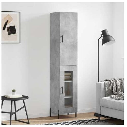 vidaXL Visoka komoda siva betona 34 5x34x180 cm od konstruiranog drva Cijene