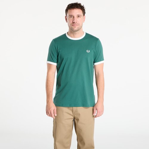 Fred Perry Majica Ringer T-Shirt Sport Green/ Snow White L Cene