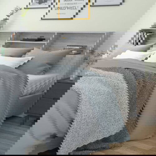 VidaXL Uzglavlje s ormarićem boja hrasta sonome 220 x 19 x 103,5 cm Slike