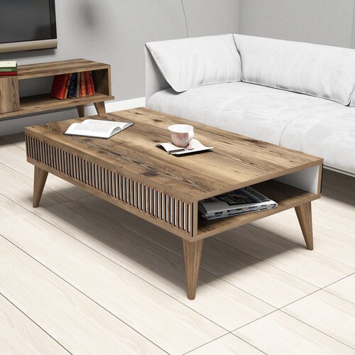 Hanah home Milan - Walnut Walnut Coffee Table Slike