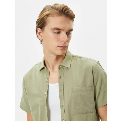 Koton Short Sleeve Shirt Slim Fit Classic Collar Buttoned Pocket Detailed Slike