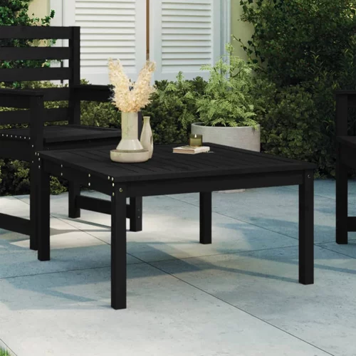 vidaXL Vrtni stol crni 82 5 x 82 5 x 45 cm od masivne borovine
