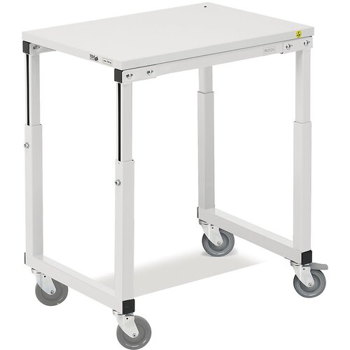 Treston delovna miza z ročno nastavitvijo višine od 650 do 900 mm, transportni voziček, šxg 700 x 500 mm Cene