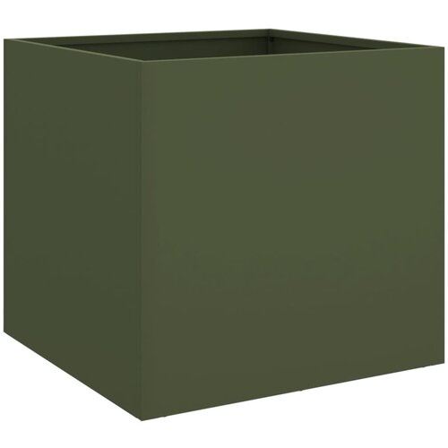 Maison Chic Cvetlično korito - Cvetlični Lonec olivno zeleno 42x40x39 cm jeklo, (21789108) Slike