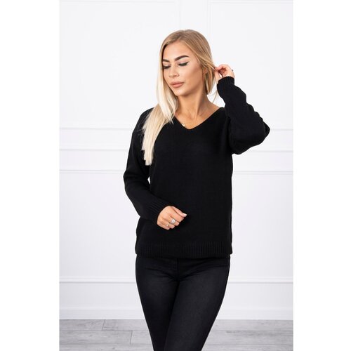 Kesi Sweater with V neckline black Slike