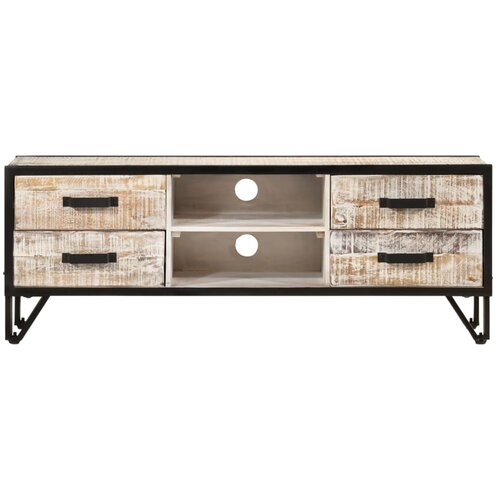 Maison Chic TV omarica - TV stojalo - Televizijska omarica 110x30x41 cm trden akacijev les, (21700647) Slike