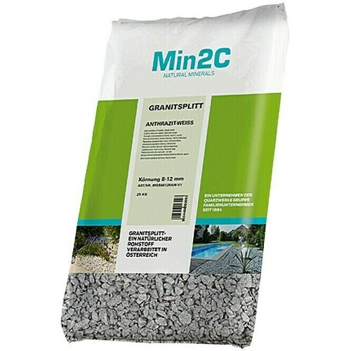 Min2C lomljeni kamen (antracit-bijele boje, granulacija: 8 mm - 12 mm, 25 kg) Slike