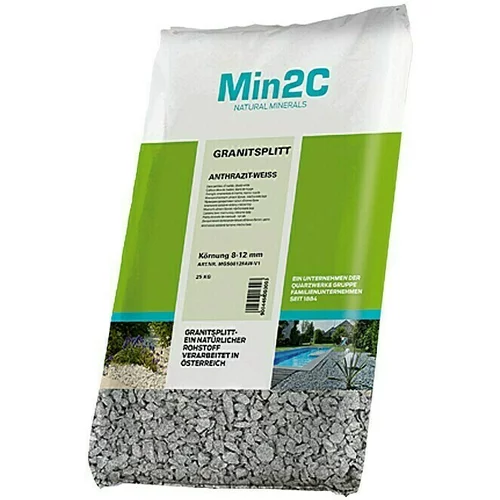 Min2C lomljeni kamen (antracit-bijele boje, granulacija: 8 mm - 12 mm, 25 kg)