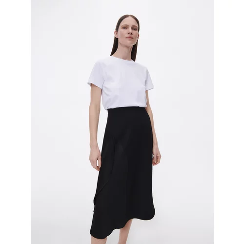 Reserved - Asimetrična suknja od mješavine lana - crno