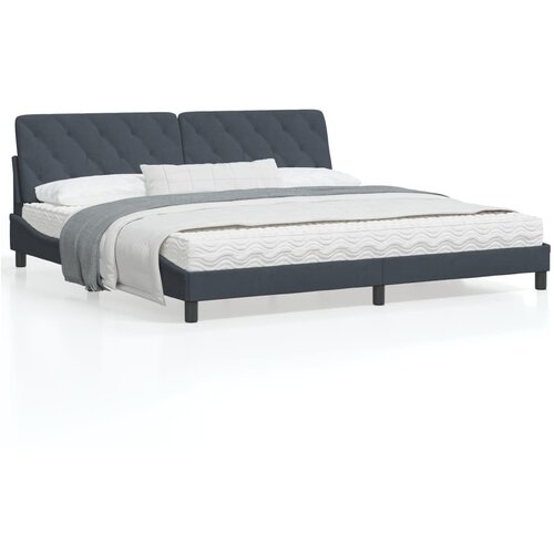 vidaXL Posteljni okvir z LED lučkami temno siva 200x200 cm žamet Cene