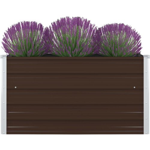 Furnova Dvignjeno cvetlično korito 100x100x45 cm pocinkano jeklo rjavo, (21920010) Slike
