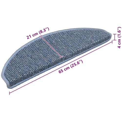  Samoljepljivi otirači za stepenice 15 kom 65x21x4 cm plavi Slike