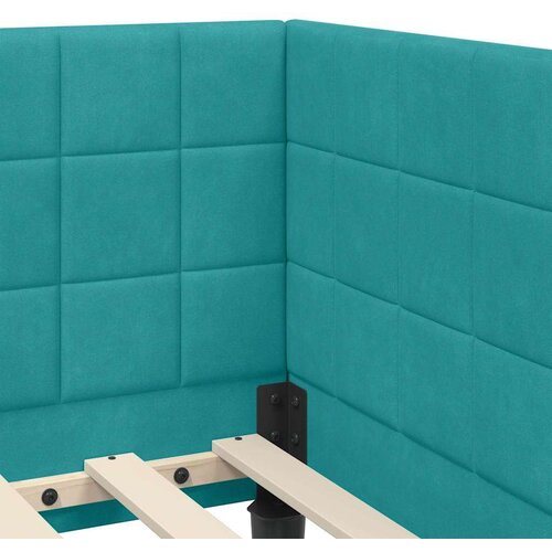VidaXL Kutni okvir kreveta s uzglavljem Tirkizna 90 x 200 cm Bar&amp;scaron;un Slike