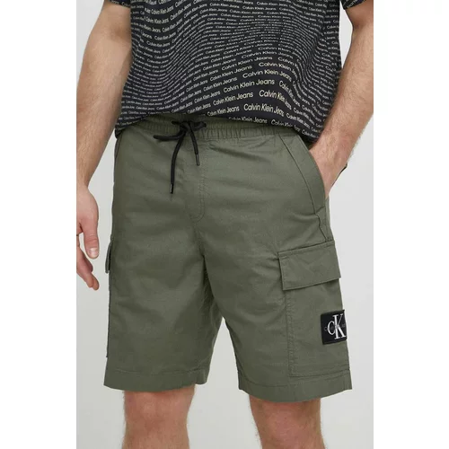 Calvin Klein Jeans Kratke hlače moške, zelena barva, J30J325138