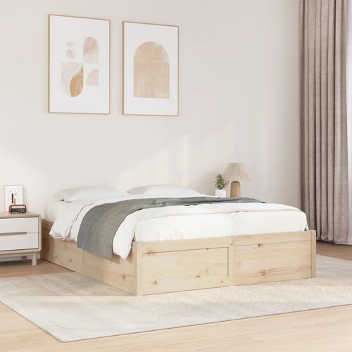 Furnova Posteljni okvir brez vzmetnice 140x190 cm trdna borovina, (21938650) Slike