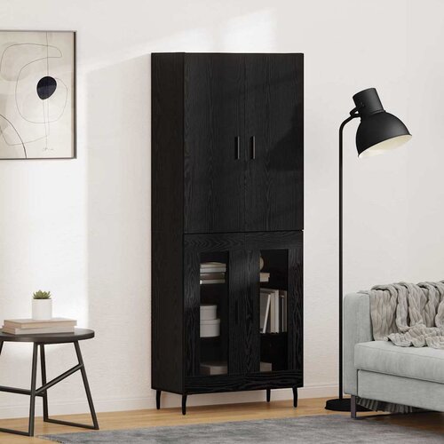  Highboard 2 pcs Umjetnički hrast Inženjerska drva i staklo Cijene