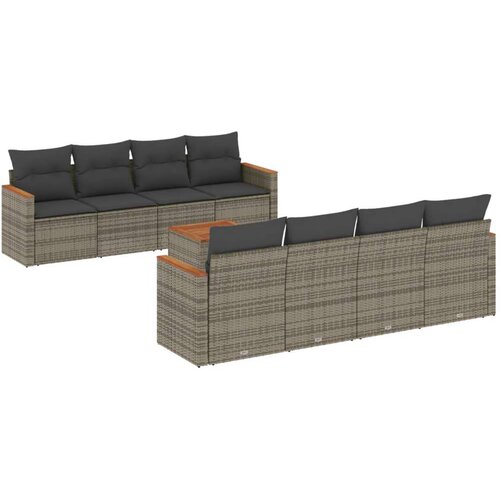  9-dijelni set vrtnih sofa od poliratana s jastucima sivi Cijene