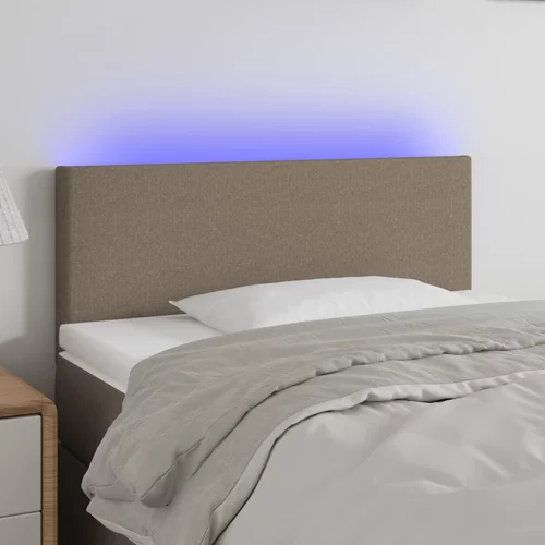vidaXL LED posteljno vzglavje taupe 90x5x78/88 cm blago