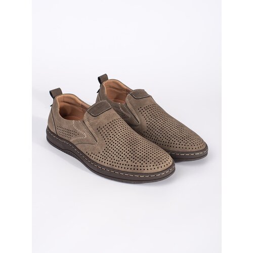 Shelvt Beige openwork loafers for men Cene